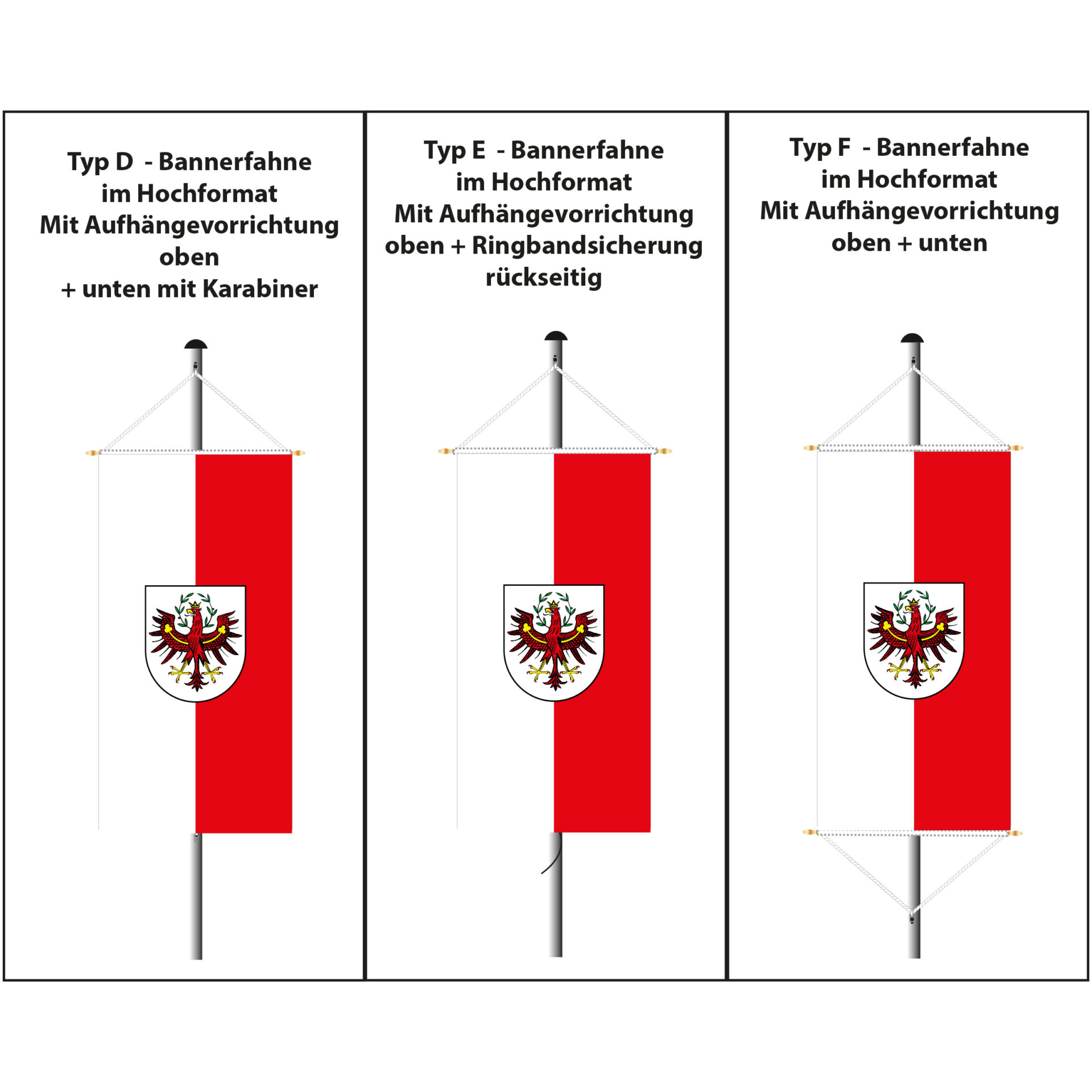 Bannerfahnen Tirol  Triangelfahnen Tirol
